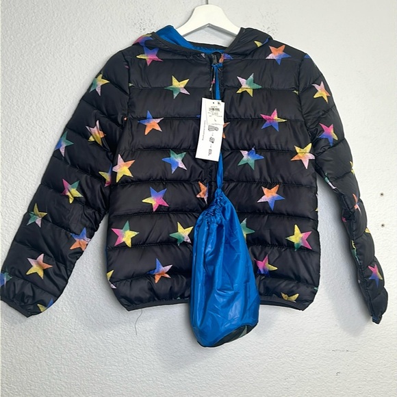 Epic Threads Youth Girls Puffer Jacket Size Large Black Rainbow Stars NWT - Picture 1 of 12